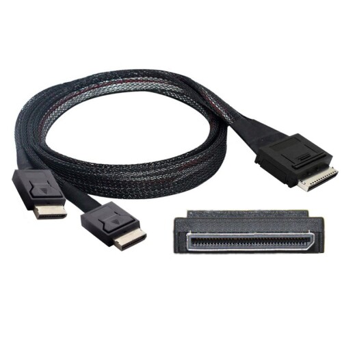 Chenyang 50糎 OCuLink PCIe SFF-8611 8X 8-Lane 1牡-2牡 SSD データアクティブケーブル 最大限度16Gbps 黒いこと 屋内用 PCIe有線テレビ SSD相応う マイコン相応う
