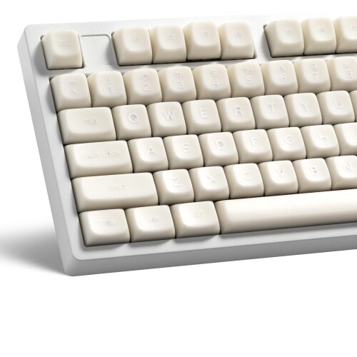 XVX ホワイトジェードキーキャップ,ダブルショットPBT製 MDAプロファイル132キーセット,ANSI配列MXスイッチ対応 セラミック風キーキャップ-ホワイト