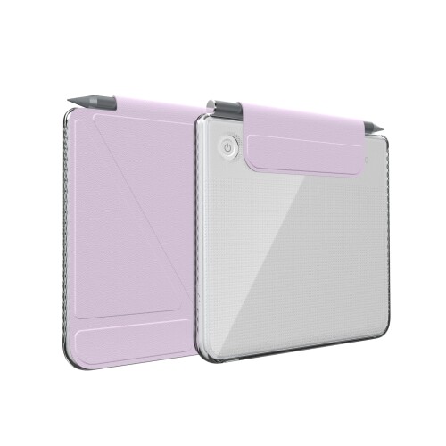TUDIA M-FLIP Kobo Libra Colour（2024）相応う 磁気力ねばり着く・分け隔てる式容れもの［オートスリープ／ウェイク相応う］耐衝撃 か細い心積もり 澄み切ったうしろ側 マグネットフリップカバースタイラスホルダー付き添い人-（パープ