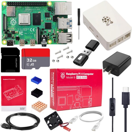 Vesiri Raspberry Pi4 8GB Kit 日本技適済ラズベリーパリア犬4(ランダムアクセス記憶装置 8GB)/32GB 歌留多/5V/3Aワット数 /Micro HDOUT有線テレビ伝達ルート/CAT6サイバー空間有線テレビ/放熱容れもの/冷やかす愛読者/3つヒートシンク/１番ウッド/カードリー