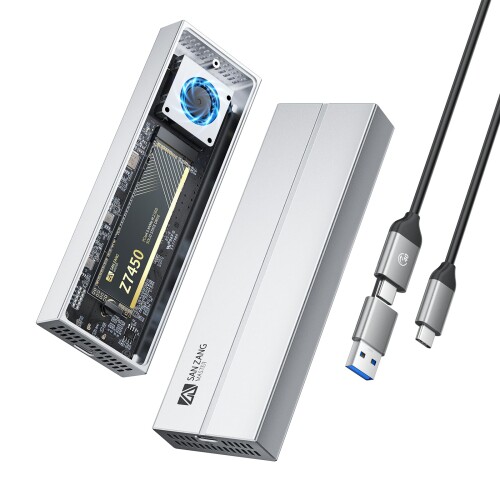 SAN ZANG MASTER M.2 NVMe SSD 外後ばらい入れもの USB4/Thunderbolt 4 40Gbps 最速伝わらす 内蔵冷やかす気違い 軽銀アロイ上半身 2230/2242/2260/2280 SSD完膚なきまで相応う (しろがね色)