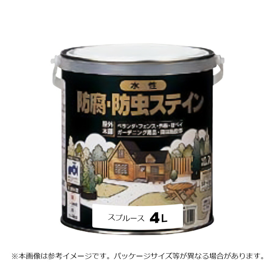 ロックペイント 水性防腐・防虫ステイン スプルース 4L H85-3014