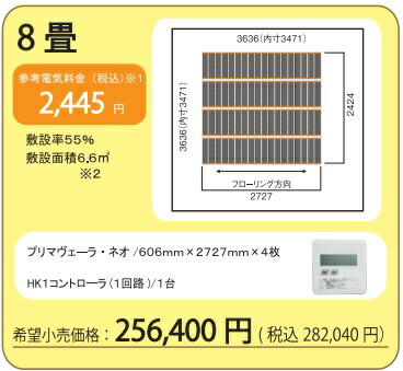 楽天市場】ツツミダンデーPTC電気式床暖房システム 12畳間向けセット