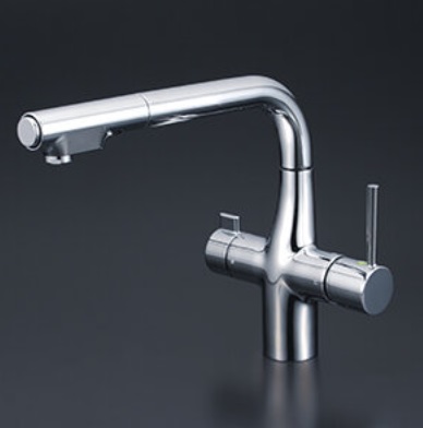 【KM6121SCEC】KVK　ビルトイン浄水器付シングルレバーシャワー混合栓　定価￥171,050　北海道、沖縄及び離島は、別途送料かかります。JK｜住設コロシアム
