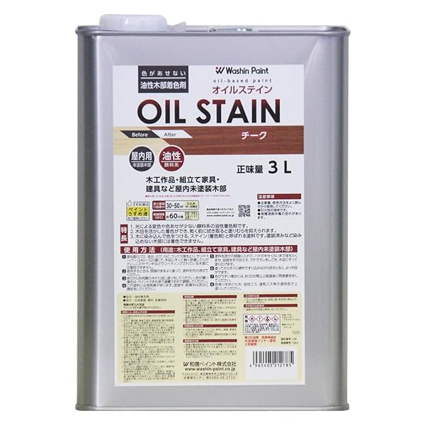 和信えの具 油性オイルステイン むら無く染めつける・肌理せつ然たる チーク 3L