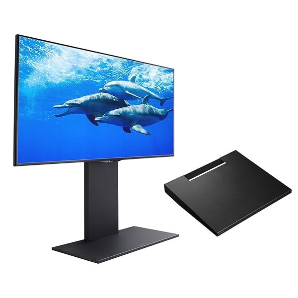 WALL V2 テレビ受像機照明ランプ 置き目手合い 32~60in相応う + 棚板付き添い人 仕掛ける 繻子黒いこと 【グッ