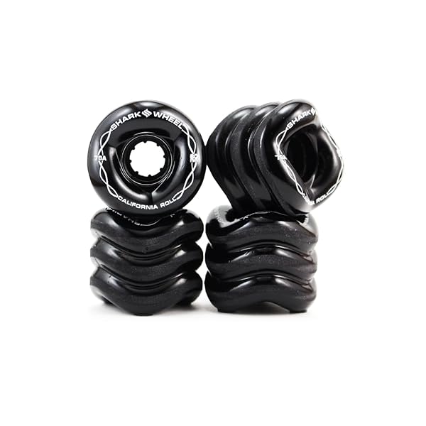 Shark Wheel カリフォルニアロールススケートボードホイール 60粍, 78A 黒いこと