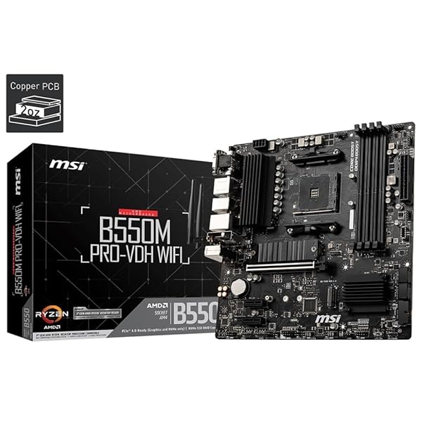 MSI母ちゃんゲーム盤 B550M PRO-VDH WIFI Ryzen 5000続きもの (AM4)相応うmATX M.2ヒートシンク Wi-Fi [AMD B550 積み上げる]