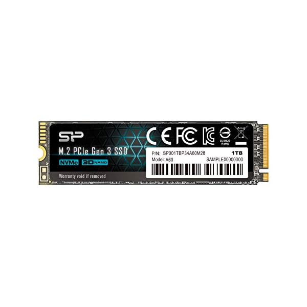 ケイ素樹脂力強さ SSD 1肺結核 3D NAND M.2 2280 PCIe3.0×4 NVMe1.3 P34A60つづき物 5年 SP001TBP34A60M28 黒いこと