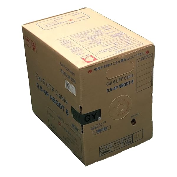 日本製線 Cat6 ローカルエリアネットワーク有線テレビ（300m一巻き） NSGDT6 0.5粍-4P 灰