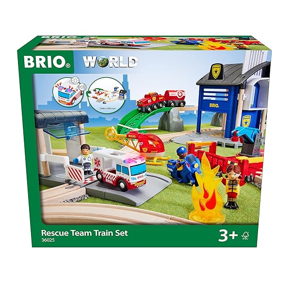 BRIO 木製レール 知育玩具 レスキューチームセット [全44ピース] 対象年齢 3歳~ 36025 誕生日 ク｜Comastoric
