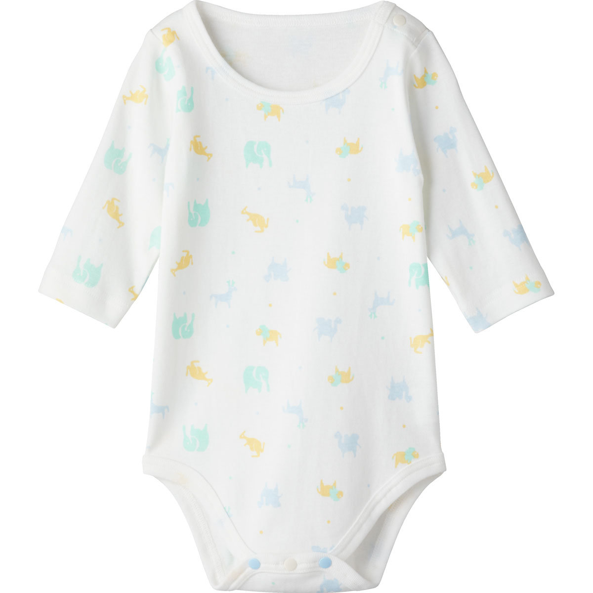 【10％OFF】《コンビミニ》長袖ボディTシャツ（アニマル)　男の子　女の子　男児　動物柄　90cm　長袖ロンパース　女児　秋服　カバーオール　肌着　子供服　おしゃれ　インナー　ギフト　ロンパース　長袖　ボディスーツ　80cm　ベビー服　子供　ベビー　秋　70cm　綿100％