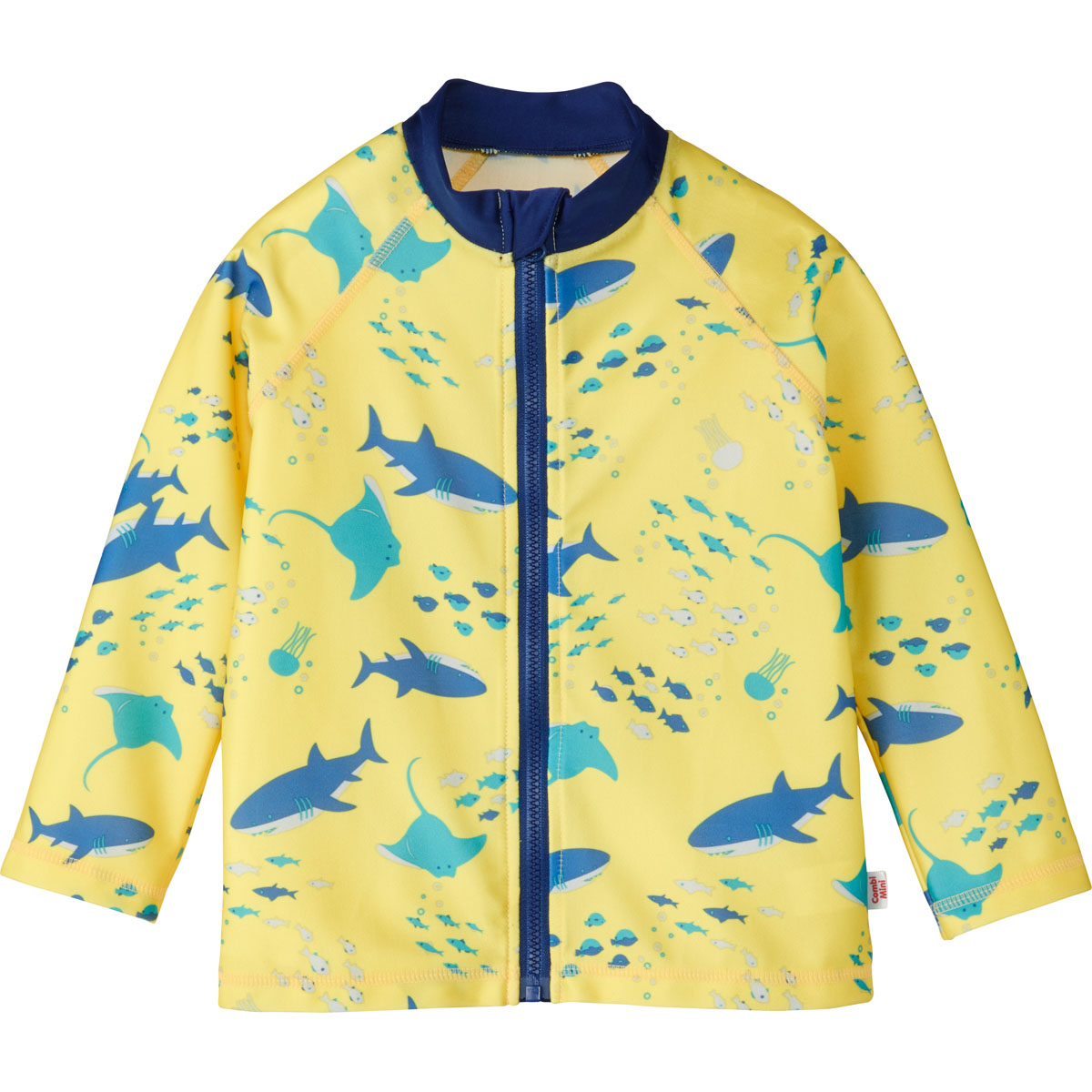 【40％OFF】《コンビミニ》ラッシュガード（海の仲間達） 男の子 80cm 90cm 100cm 110cm 120cm イエロー  長袖 水着 可愛い ベビー キッズ 幼児 こども水着 子供用水着 スイムウェア パーカー こども 子ども 兄弟 お揃い 子供 プール  水遊び【S】【MS ...