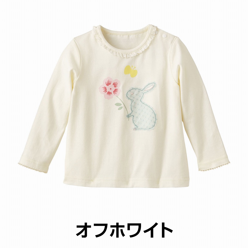 楽天市場 40 Off コンビミニ ｔシャツ うさぎワッペン 女の子 80cm 90cm 100cm 110cm 1cm キッズ 子供 長袖 おしゃれ 秋 子供服 かわいい 秋服 トップス ロンt カットソー ロンティ ティーシャツ 服 秋冬 冬 1歳 誕生日 S T コンビ コンビミニ公式