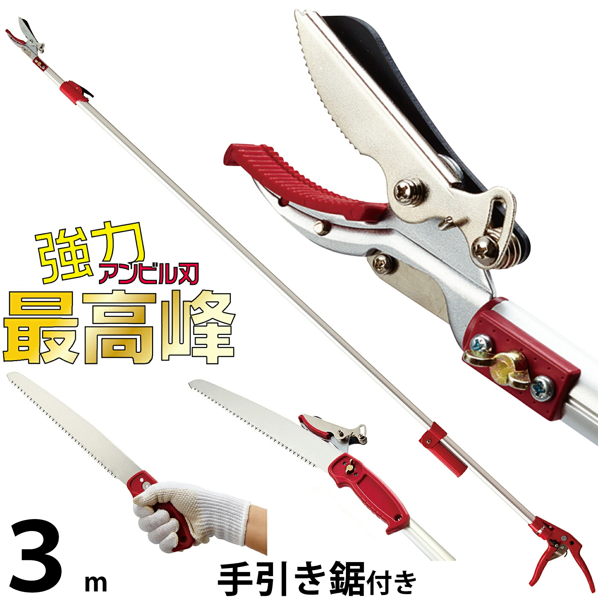 伸縮式高枝鋏　替刃付セット 楽天市場】【楽天ランキング受賞】 DAISHIN 伸縮式高枝鋏