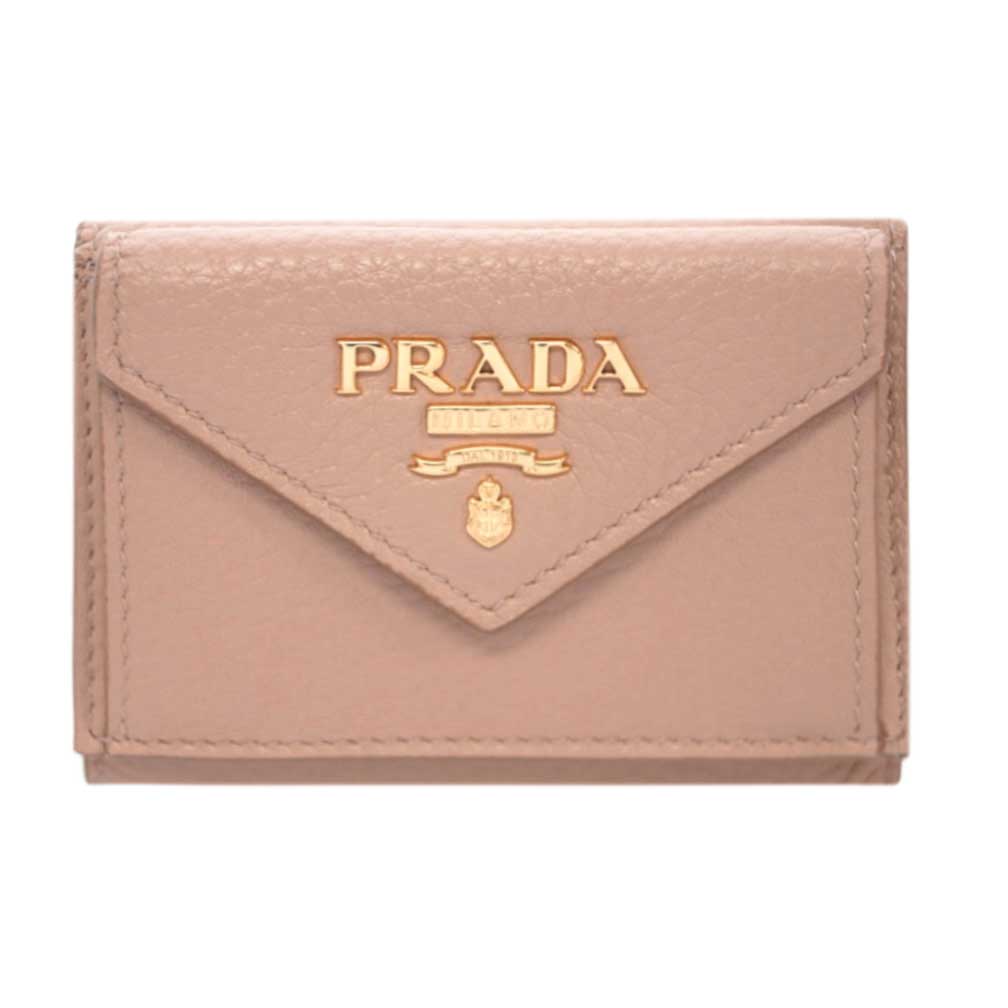 楽天市場】プラダ 財布 1MH021 PRADA 三つ折り 小銭入れ付き GLロゴ VITELLO GRAIN CIPRIA チプリア  カーフパウダーピンク ゴールド金具 アウトレット 新品 : ブランド・COME