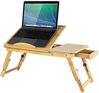 中古 Mount It ノートパソコンベッドトレイ 傾けるトップと引き出し付き収納引き出し 折り畳み式デザインの調節可能な朝食テーブル 環境に優しい Painfreepainrelief Com