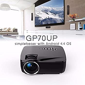 【中古】Wifi Android 4.4 LCD 1800Lumen 800x480 LED映写機、盛りだくさん固定ディスク WIFI BT 3.0受け支えるMiracast Airplay EZCast多言語Beamer [並行輸入品]