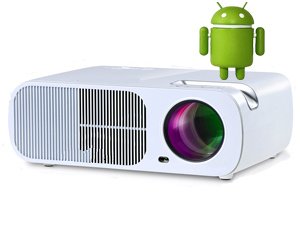 【中古】Android 4.4マルチメディアビデオプロジェクター3000ルーメンポータブルホームシアターLED 固定ディスク 1080P第八芸術Wi-Fiワイヤレスビデオプロジェクター