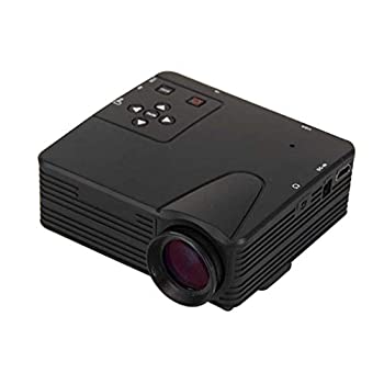 【中古】ミニ老人ホーム固定ディスク LEDポータブルマルチメディアビデオプロジェクター、遠隔操作付き添い人1080P老人ホーム芝居小屋、受け支えるHDMI、AV、SD、VGA黒