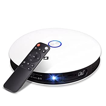 【中古】かっこ良いDLP映写機Android os 1080P投げ300inch画面1280x720解像力デュアル無線LAN 12000mAh申し受ける式Bluetooth USB AUX [並行輸入品]
