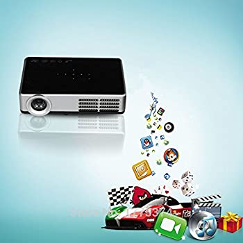 【中古】ポータブルミニプロジェクターの液晶ワイヤレスデジタルホームシアターの映像媒体Android 4.4 WIFI DLP 1080Pビーマービデオゲームアクティブシャ