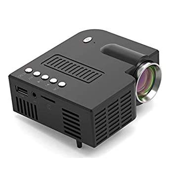 【中古】老人ホームミニLEDポータブルビデオプロジェクター、リモート制御装置付き添い人固定ディスク 1080Pマルチメディアホームシアター、受け支えるHDMI、AV、SD、VGA