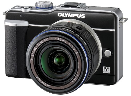 【中古】OLYMPUS ミラーレス一眼 PEN E-PL1レンズキット ブラック E-PL1 LKIT BLK