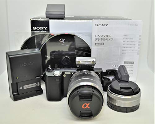 【中古】SONY ミラーレス一眼 α NEX-5 ダブルズームレンズキットE16mm F2.8+E18-55mm F3.5-5.6 OSS付属 ブラック NEX-5D/B