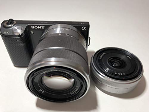 【中古】SONY ミラーレス一眼 α NEX-5N ダブルレンズキット E 16mm F2.8+E 18-55mm F3.5-5.6 OSS付属 ブラック NEX-5ND/B