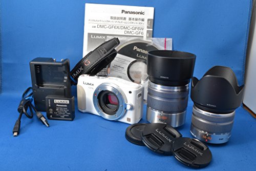 【中古】パナソニック ルミックス ミラーレス一眼カメラ ルミックス GF6 ダブルズームレンズキット 標準ズームレンズ/望遠ズームレンズ付属 ホワイト DMC-GF6W-W