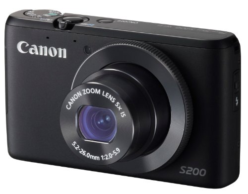 【中古】Canon デジタルカメラ PowerShot S200(ブラック) F値2.0 広角24mm 光学5倍ズーム PSS200(BK)