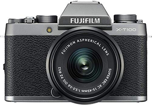 【中古】富士フイルム(FUJIFILM) ミラーレス一眼 X-T100レンズキット ダークシルバー X-T100LK-DS
