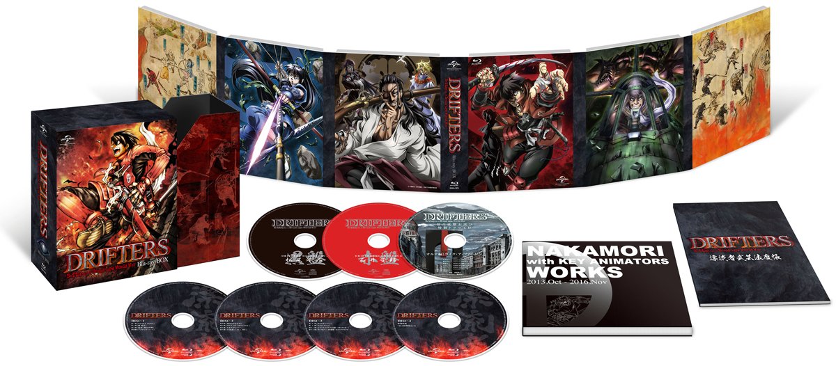 【中古】【.co.jp限定】DRIFTERS Blu-ray BOX (特装限定生産)(特典:「特製ドラマCD」&「描き下ろしキャラファイン[豊久&times;信長]」&漂流者特製イラストカードセット付き)｜Come to Store