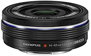 【中古】OLYMPUS 電動式パンケーキズームレンズ M.ZUIKO DIGITAL ED 14-42mm F3.5-5.6 EZ BLK