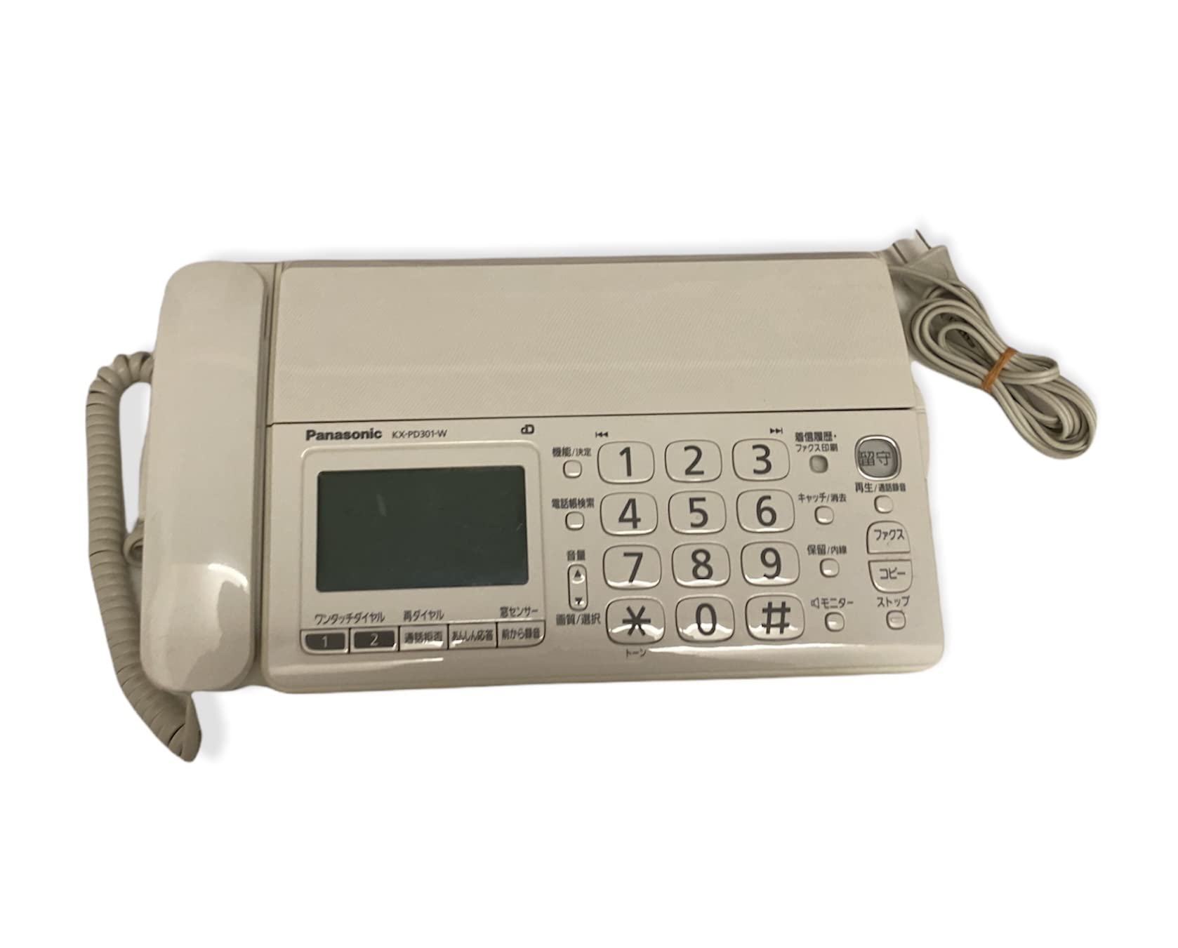 【中古】パナソニック おたっくす デジタルコードレスFAX 子機1台付き 1.9GHz DECT準拠方式 ホワイト KX-PD301DL-W|Come to Store
