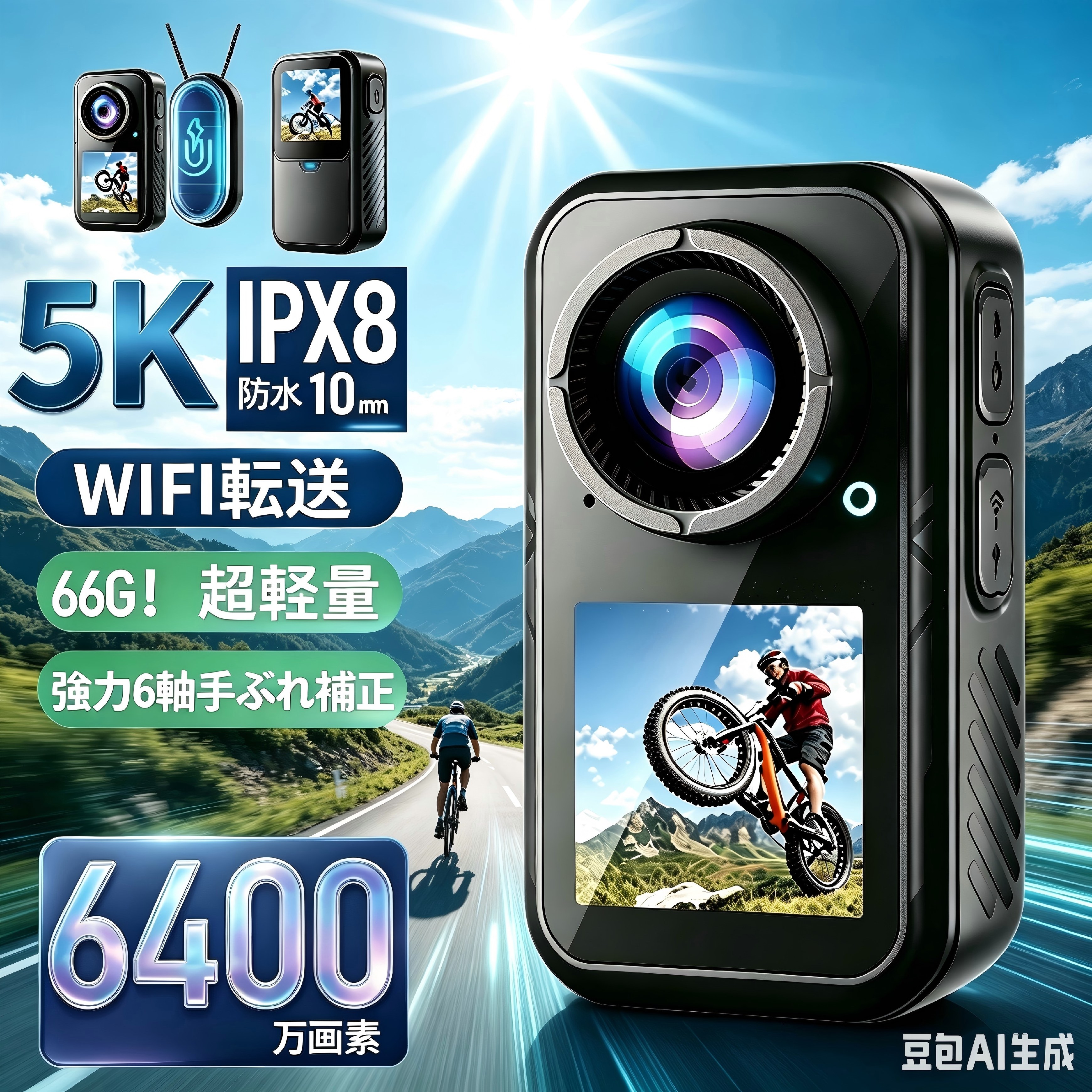 【2026最新 5K 6400万絵素】動き写真器 小型 ウェアラブルカメラ 磁吸式 4K 60fps 雨合羽 30m デュアル液晶 手ぶれ手を加える 気泡管水準器守りつづける 130度広角 プリ録画 256GB相応う 軽さ 66g 高画質 Vlog 山登り 自動二輪車 銀輪 運動競技 旅する 安全帽 1年言いはなつ一般受け 売れ筋 おすすめ 差し上げ物