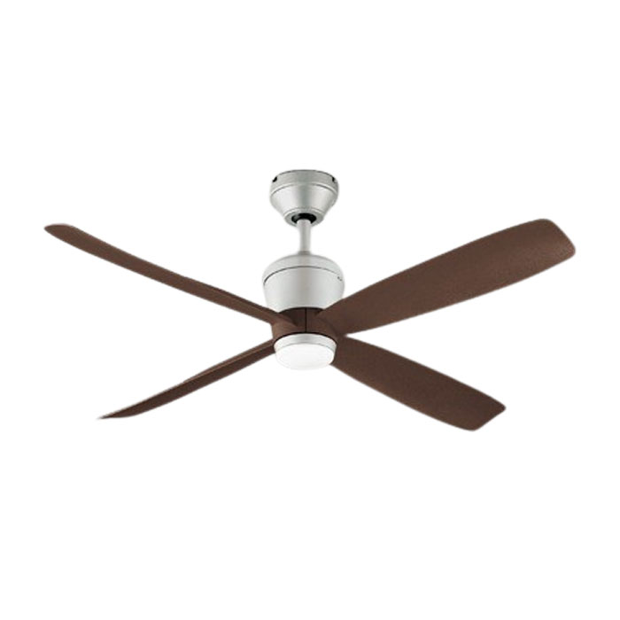 オーデリックシーリングファン本体DC MOTOR FAN 4枚羽根パイプ吊り リモコン付 木調エボニーブラウン色：WF080P1ナチュラル色：WF081P1｜照明器具のCOMFORT