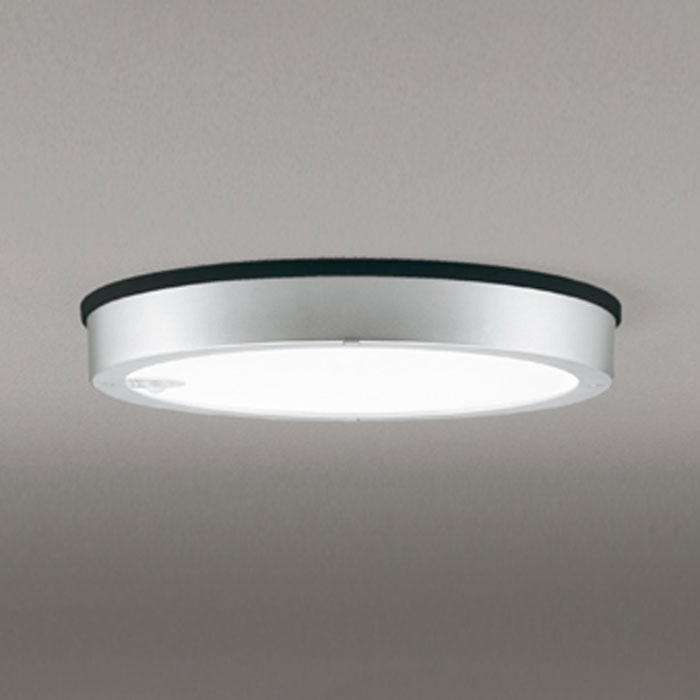 オーデリック エクステリア LEDシーリングダウン フラットプレート 軒下取付専用 防雨型 FCL30W相当 人感センサーON-OFF型 マットシルバー 昼白色：OG254817R