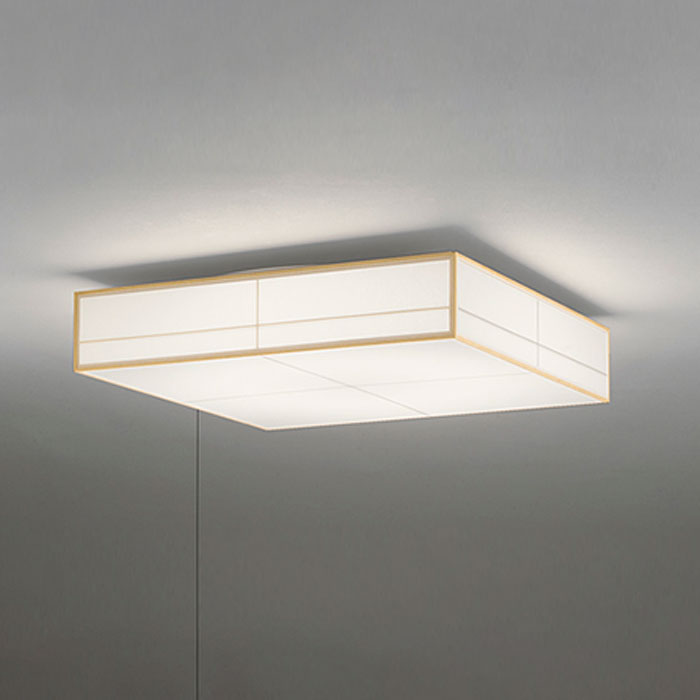 オーデリック 和風LEDシーリング 調光 ～10畳 引きひも付 白木 電球色：OL291701LR