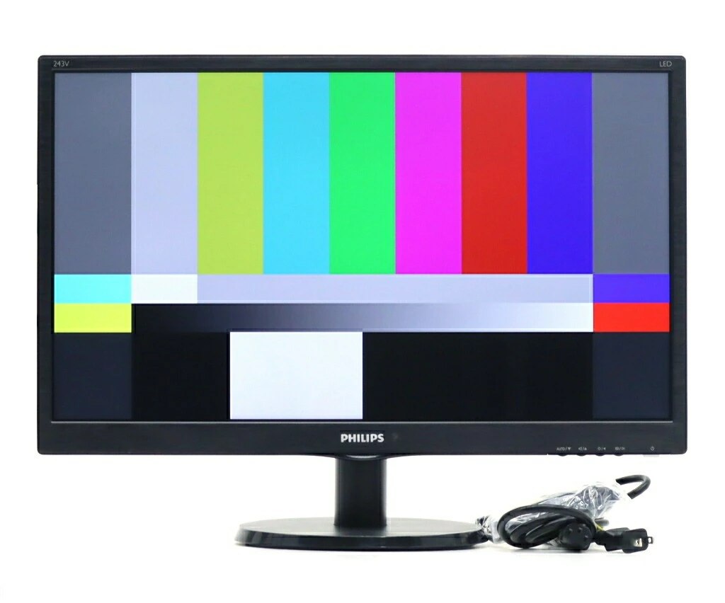 【並品】PHILIPS 243V5Q 23.6インチ非光沢MVAパネル フルHD 1920x1080ドット HDMI/DVI-D/アナログRGB入力 【中古】【20250724】