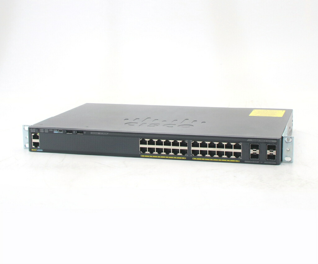 Cisco Catalyst WS-C2960X-24TS-L V05 24界面1000BASE-T 4界面SFP拡張スロット スタックモデュール(C2960x-stack)増設 LANBASE使用許可 【中古】【20260422】