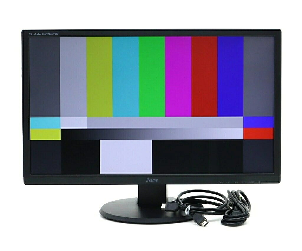 【並品】iiyama ProLite E2483HS-3 24in非光輝TNダイアログボックス 盛りだくさん固定ディスク 1920x1080点点 HDMI/DisplayPort/アナログRGBインプット 【中古】【20260602】