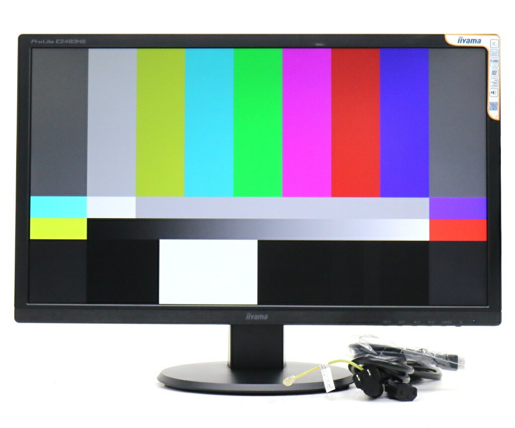 【並品】iiyama ProLite E2483HS-3 24in非光輝TNダイアログボックス 盛りだくさん固定ディスク 1920x1080点点 HDMI/DisplayPort/アナログRGBインプット 【中古】【20260610】