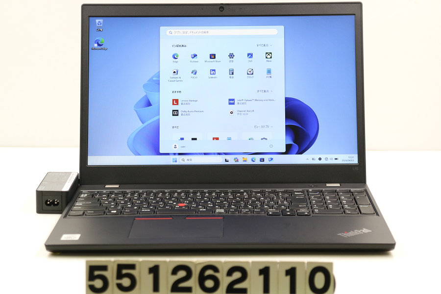 Lenovo ThinkPad L15 Gen1 Core i5 10210U 1.6GHz/8GB/256GB(SSD)/15.6W/FWXGA(1366x768)/Win11【中古】【20260409】 27,040円