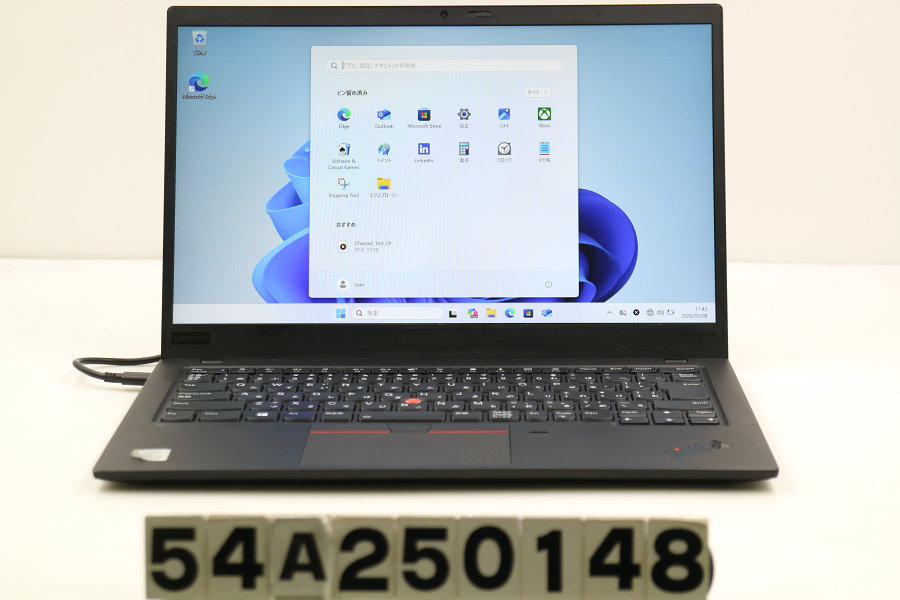 Lenovo ThinkPad X1 Carbon 7th Gen Core i5 10210U 1.6GHz/8GB/256GB(SSD)/14W/FHD(1920x1080)/Win11【中古】【20260513】