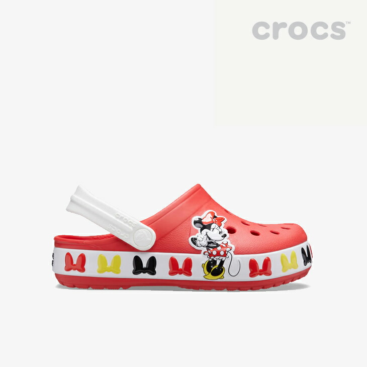 楽天市場 クロックス キッズ ファンラブ ディズニー ミ二ー バンド クロッグ フレーム Crocs K Fun Lab Disney Minnie Band Clog Comfy Comf