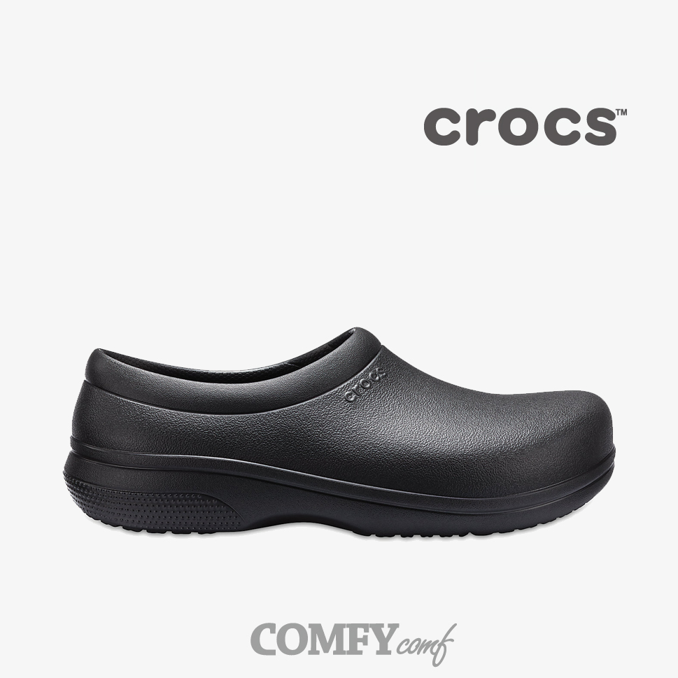 black work crocs