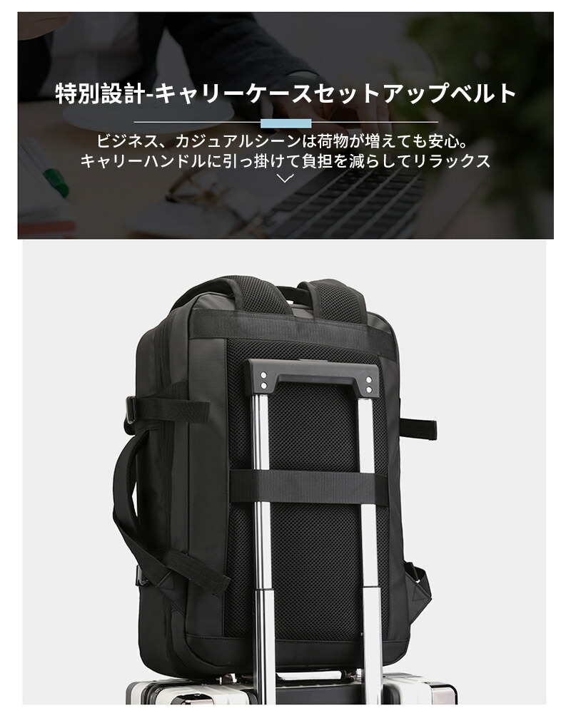 ビジネスリュックカジュアルバックパックメンズリュック防水5層式収納大容量4wayUSB充電ポート15.6インチノートパソコンA4ラップトップバック多機能撥水加工耐衝撃通勤出張アウトドア旅行通学ブラック