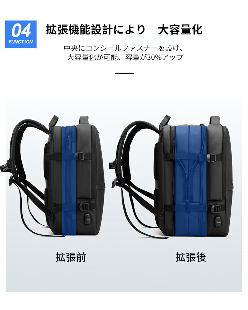 ビジネスリュックカジュアルバックパックメンズリュック防水5層式収納大容量4wayUSB充電ポート15.6インチノートパソコンA4ラップトップバック多機能撥水加工耐衝撃通勤出張アウトドア旅行通学ブラック